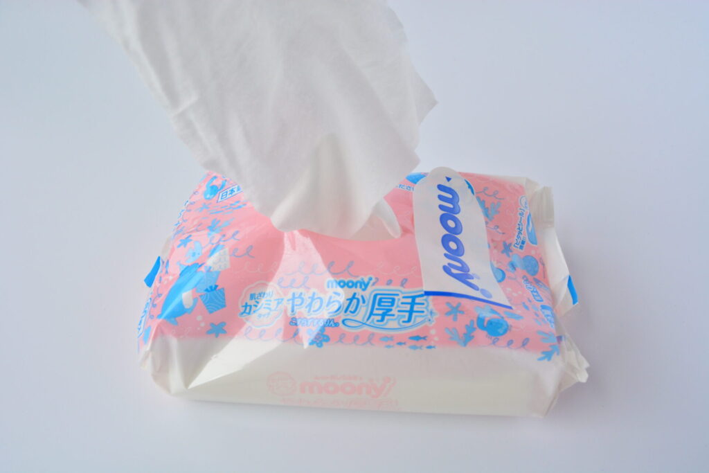 1枚1枚取り出せるムーニーおしりふき やわらか厚手